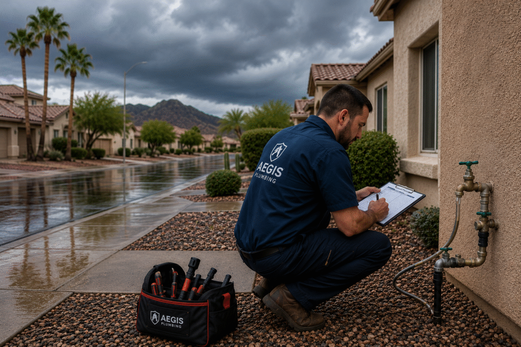 Protect your Mesa home during monsoon season. Learn 9 plumbing checks to spot leaks, drain issues, pressure problems, and other warning signs.